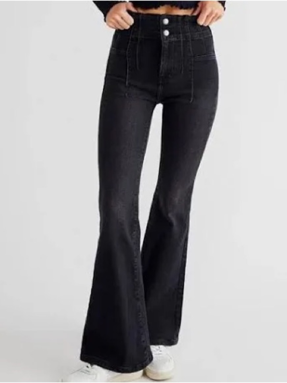 We The Free by Free People Jayde Flare Jeans in a black Sz 25